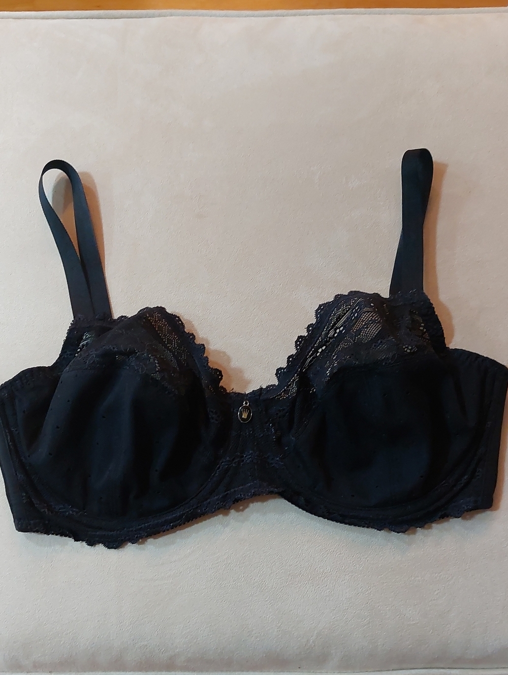 Triumph Black Lace Underwire Bra with Sheer Trim